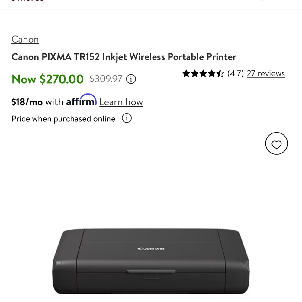 Canon wireless, portable business printer